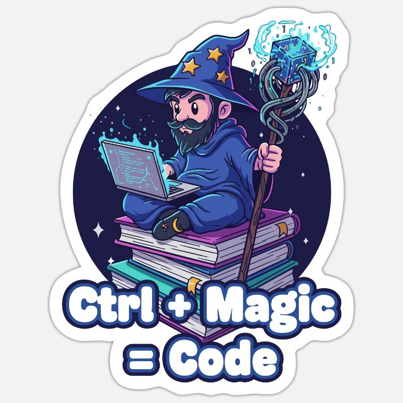 Assistant Ctrl Magic Code - Sticker taille S (10 x 10 cm) - blanc mat