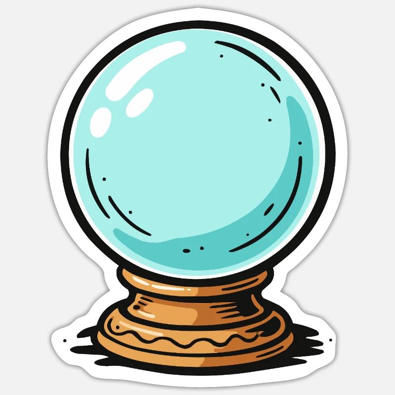 Boule de cristal - Sticker taille S (10 x 10 cm) - blanc mat