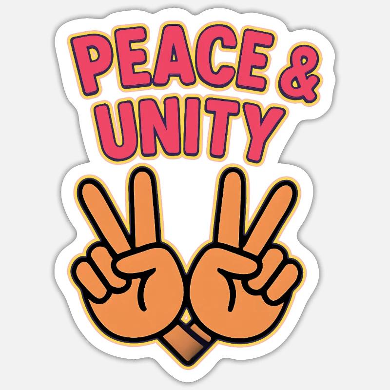Peace & Unity Hand Peace Signs - Sticker size S (10 x 10 cm) - white matte