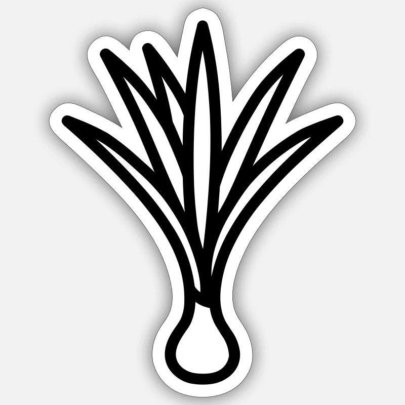 Lauch - Sticker Größe S (10 x 10 cm) - Mattweiß