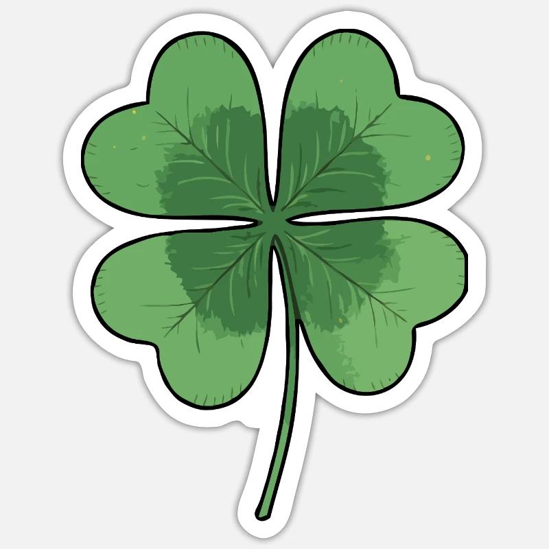 Four leaf clover - Sticker size S (10 x 10 cm) - white matte