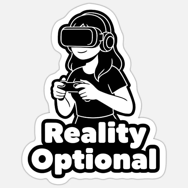 Réalité Illustration VR facultative - Sticker taille S (10 x 10 cm) - blanc mat