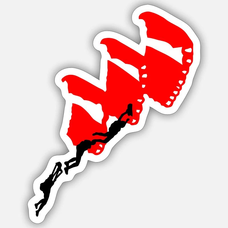 Parachuting Sticker size S (10 x 10 cm)