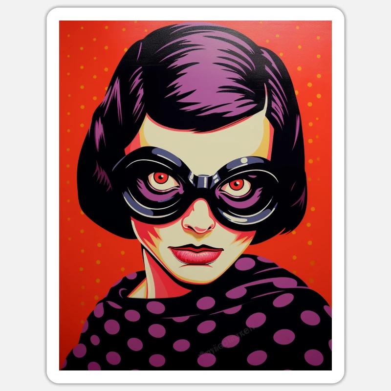 PopArt Goggles Diva - Sticker size S (10 x 10 cm) - white matte