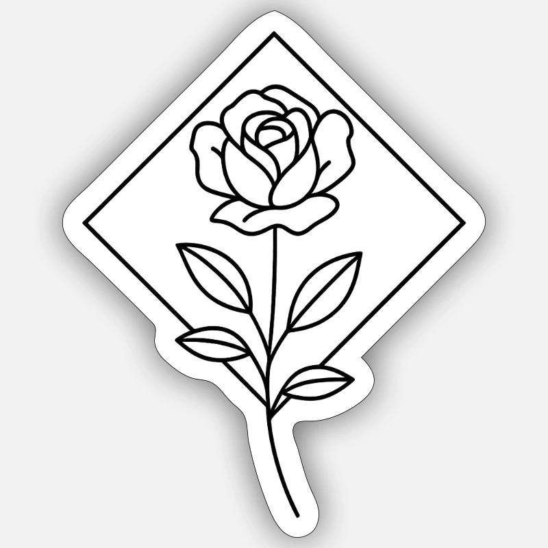 rose - Sticker taille S (10 x 10 cm) - blanc mat