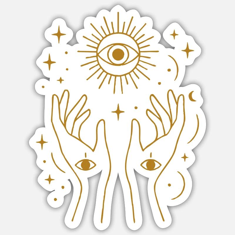 Art de lignes d’énergie divine - Sticker taille S (10 x 10 cm) - blanc mat