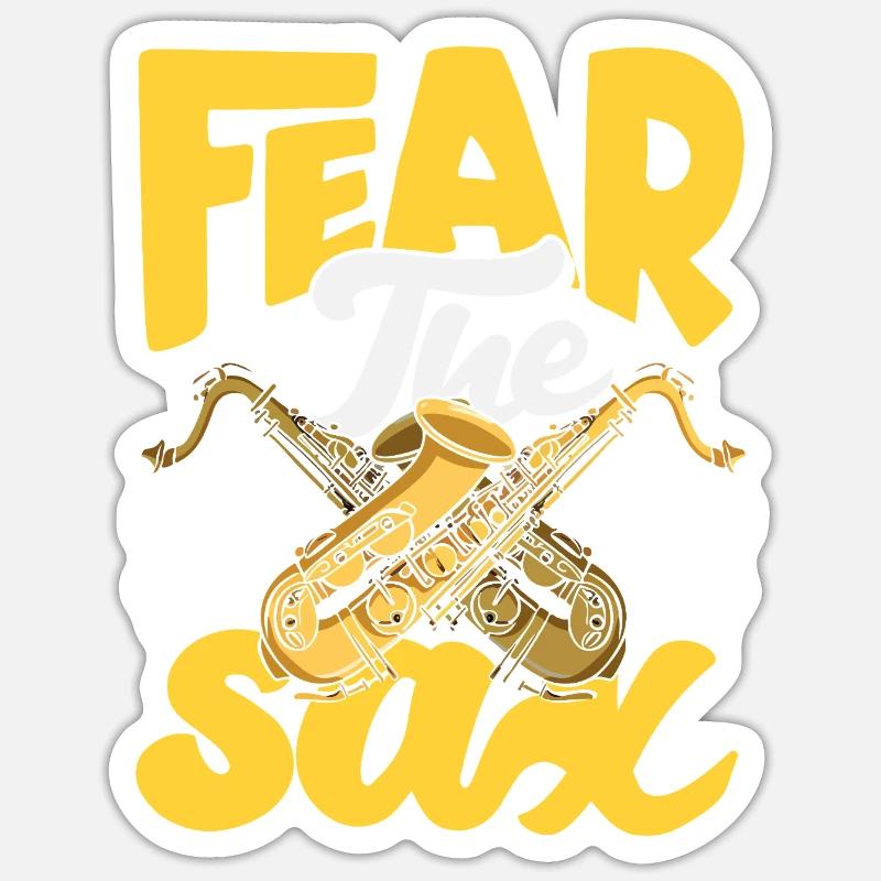 Saxofon - Sticker Größe S (10 x 10 cm) - Mattweiß