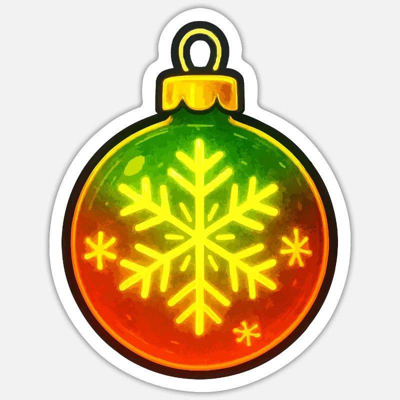 Weihnachtskugel Schneeflocke Ornament Sticker Größe S (10 x 10 cm)