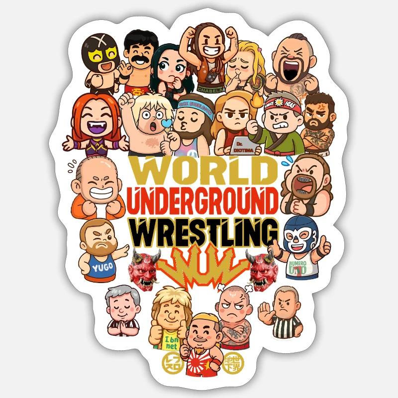 Dessins animés de lutte underground - Sticker taille S (10 x 10 cm) - blanc mat