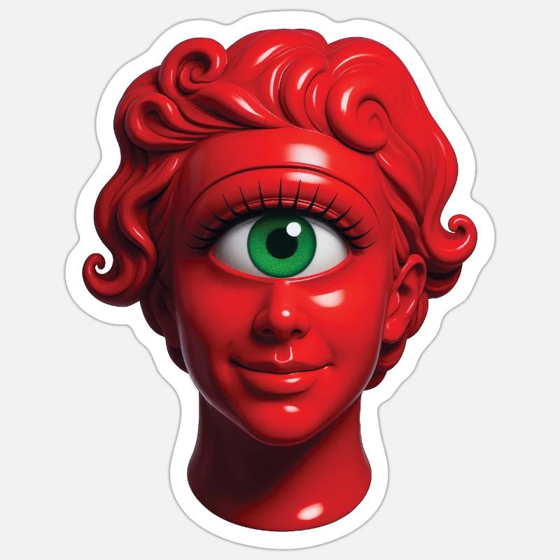 ZYKLOPENFRAU – nette Leute - Sticker Größe S (10 x 10 cm) - Mattweiß