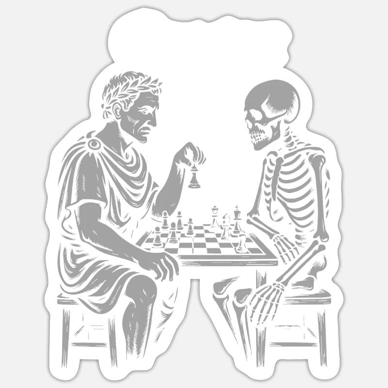 Caesar Chess Duel - Sticker size S (10 x 10 cm) - white matte