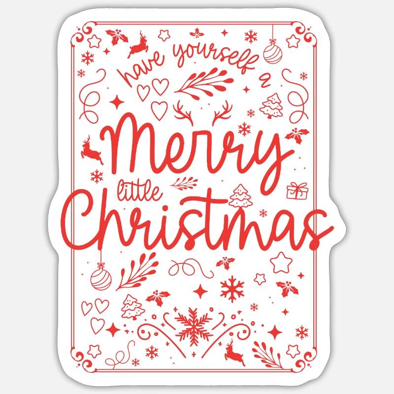 Merry Christmas Red Script - Sticker size S (10 x 10 cm) - white matte