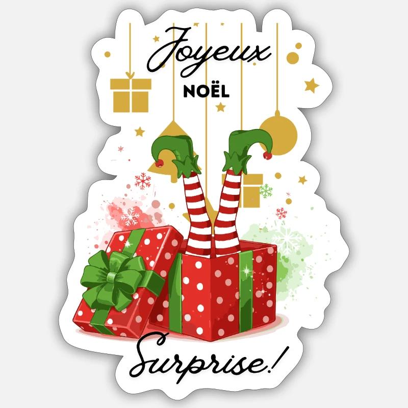 Joyeux_noel_surprise - Sticker size S (10 x 10 cm) - white matte