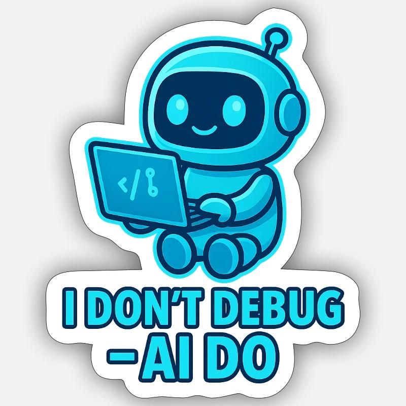 KI Debug: AI übernimmt das Debuggen - Sticker Größe S (10 x 10 cm) - Mattweiß