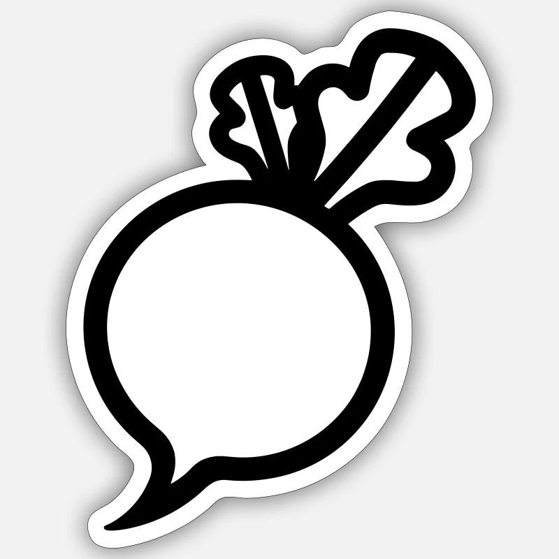 navet - Sticker taille S (10 x 10 cm) - blanc mat