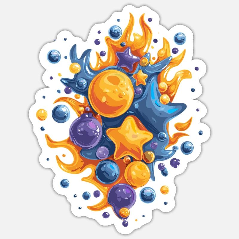 Comet Fire Color Explosion Sticker size S (10 x 10 cm)
