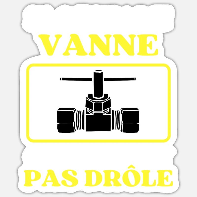 Une Vanne Pas Drôle - Sticker taille S (10 x 10 cm) - blanc mat