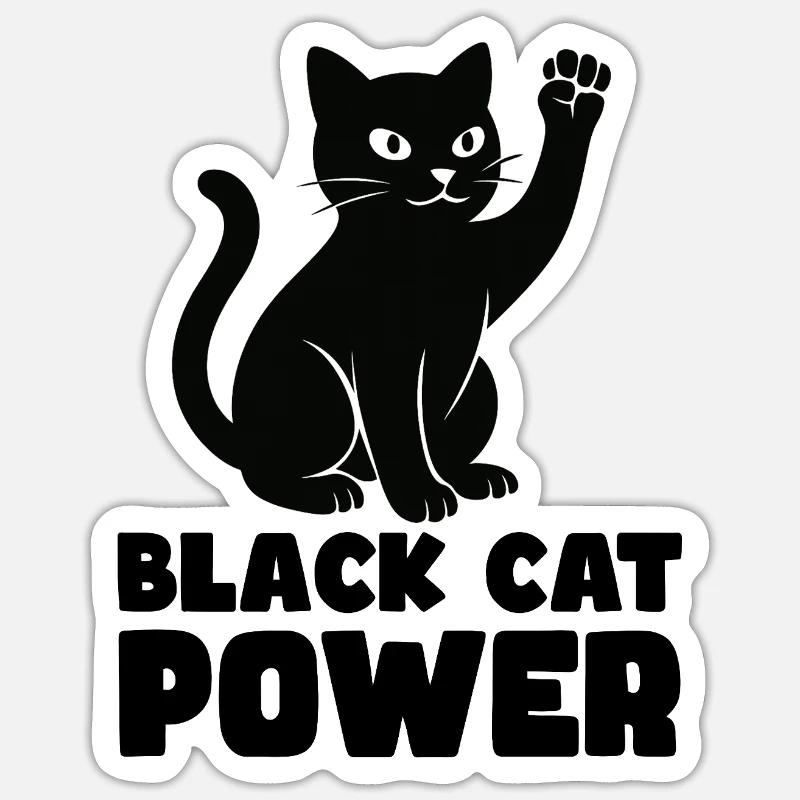 Cat Power - Sticker size S (10 x 10 cm) - white matte