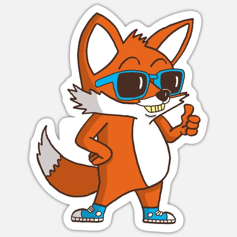 Cool Fox - Sticker size S (10 x 10 cm) - white matte