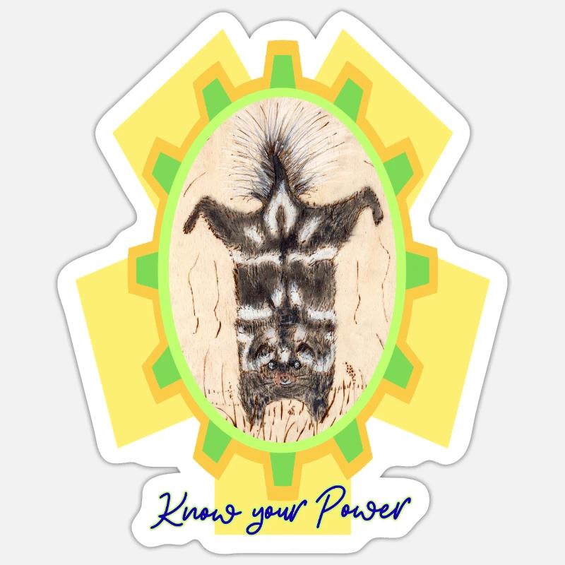 Skunk_Know_your_Power - Sticker taille S (10 x 10 cm) - blanc mat