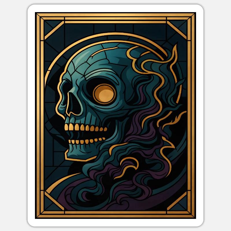 Glass Window Skull Sticker size S (10 x 10 cm)