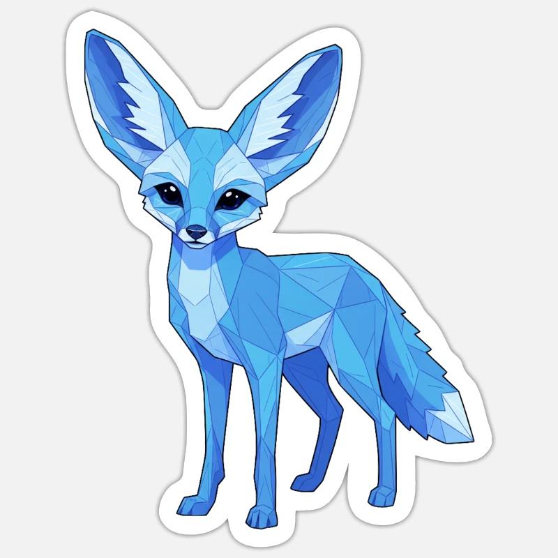 Blue Geometry Fox Sticker size S (10 x 10 cm)