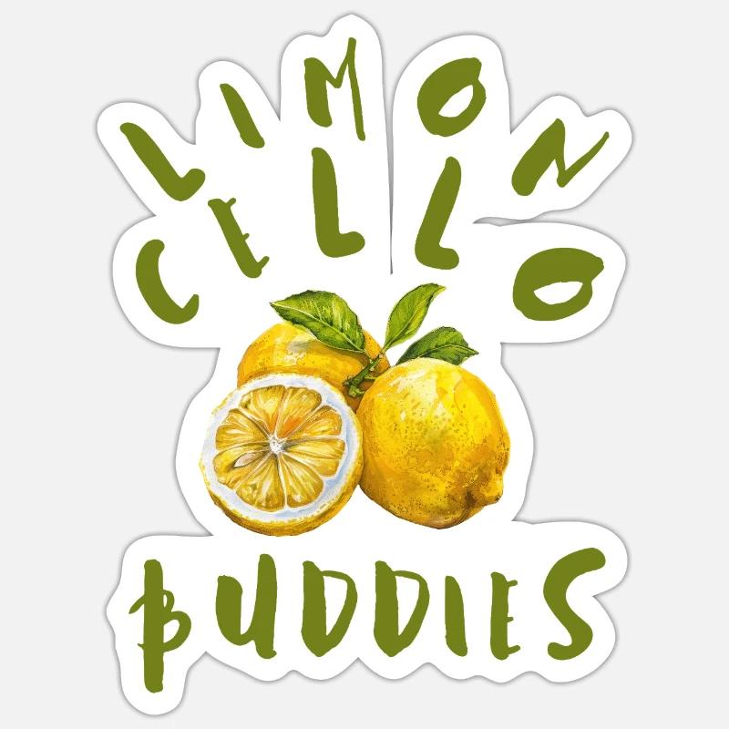 Limoncello Buddies - Sticker taille S (10 x 10 cm) - blanc mat
