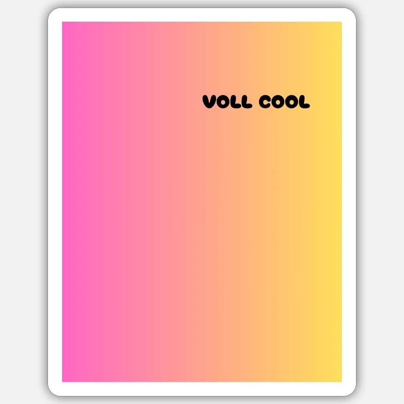 VOLL_COOL - Sticker taille S (10 x 10 cm) - blanc mat