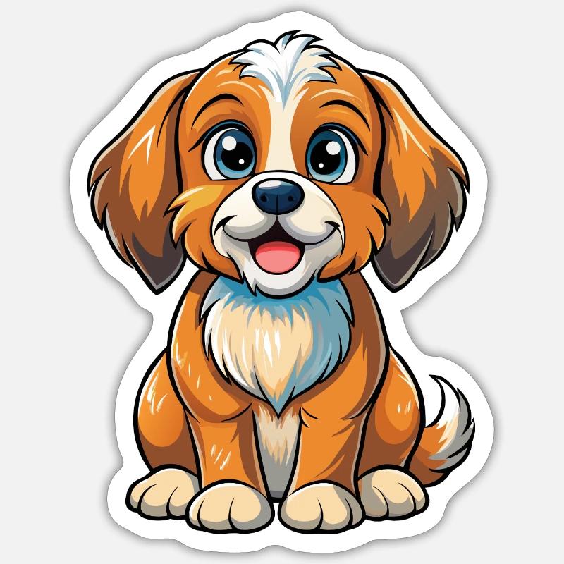 Sitzender Welpe Sticker Größe S (10 x 10 cm)