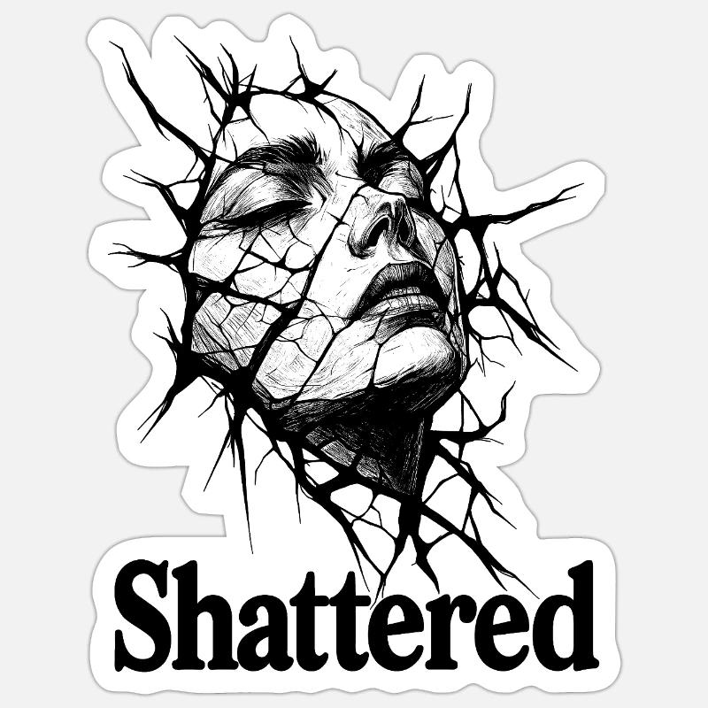 Zerbrochenes Schweigen - Sticker Größe S (10 x 10 cm) - Mattweiß