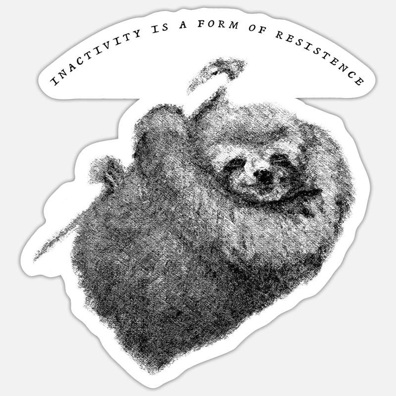 Faultier_Sloth - Sticker size S (10 x 10 cm) - white matte