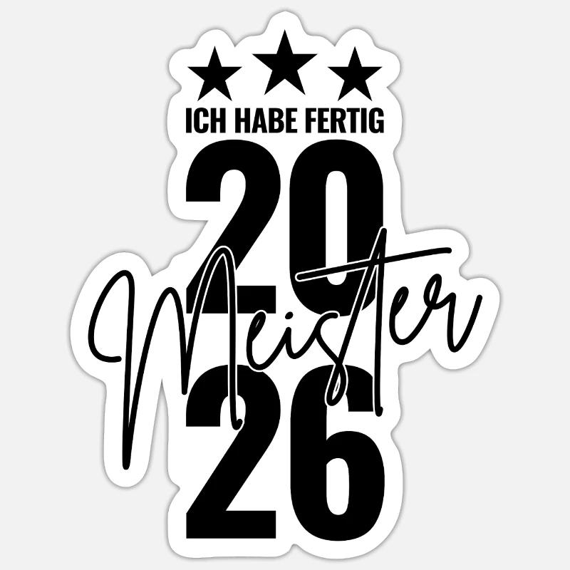 Master 2026 I'm done - Sticker size S (10 x 10 cm) - white matte