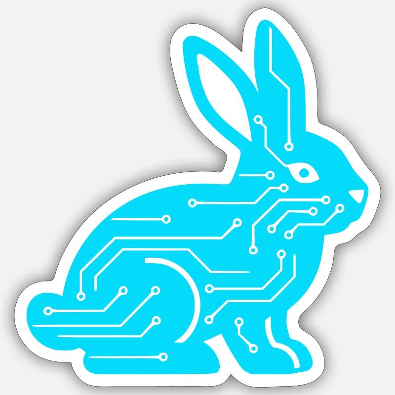 Cyber Rabbit Circuit Board Tech Vector Sticker size S (10 x 10 cm)