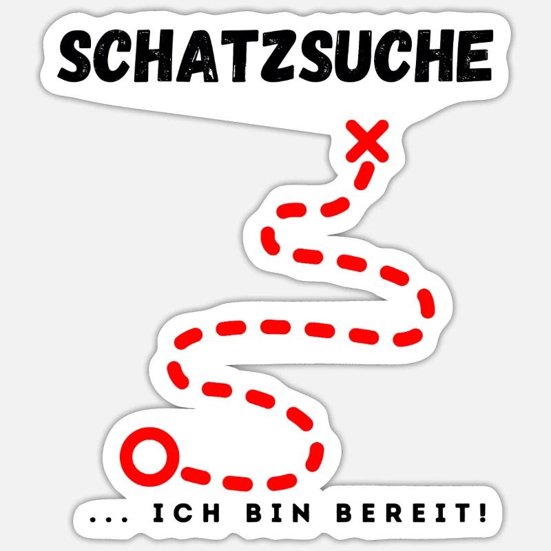 Schatzsuche_ich_bin_bereit Sticker Größe S (10 x 10 cm)