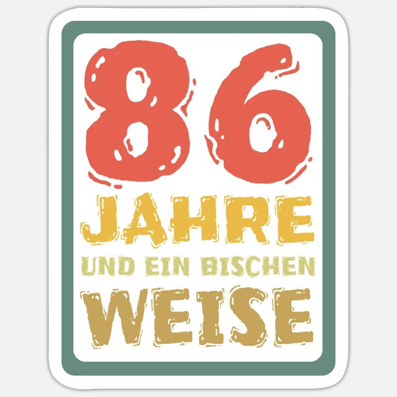 Âge 86 - Sticker taille S (10 x 10 cm) - blanc mat