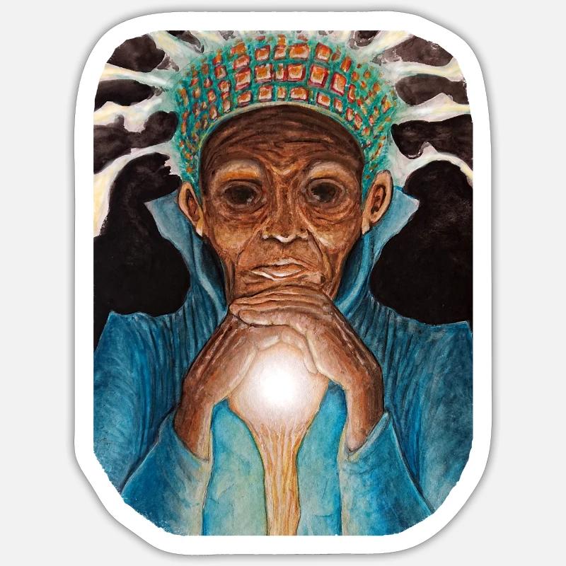 Ancient Luminous Wisdom - Sticker size S (10 x 10 cm) - white matte