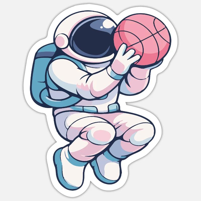 Astro Hoops: Lunar Dunk - Sticker Größe S (10 x 10 cm) - Mattweiß