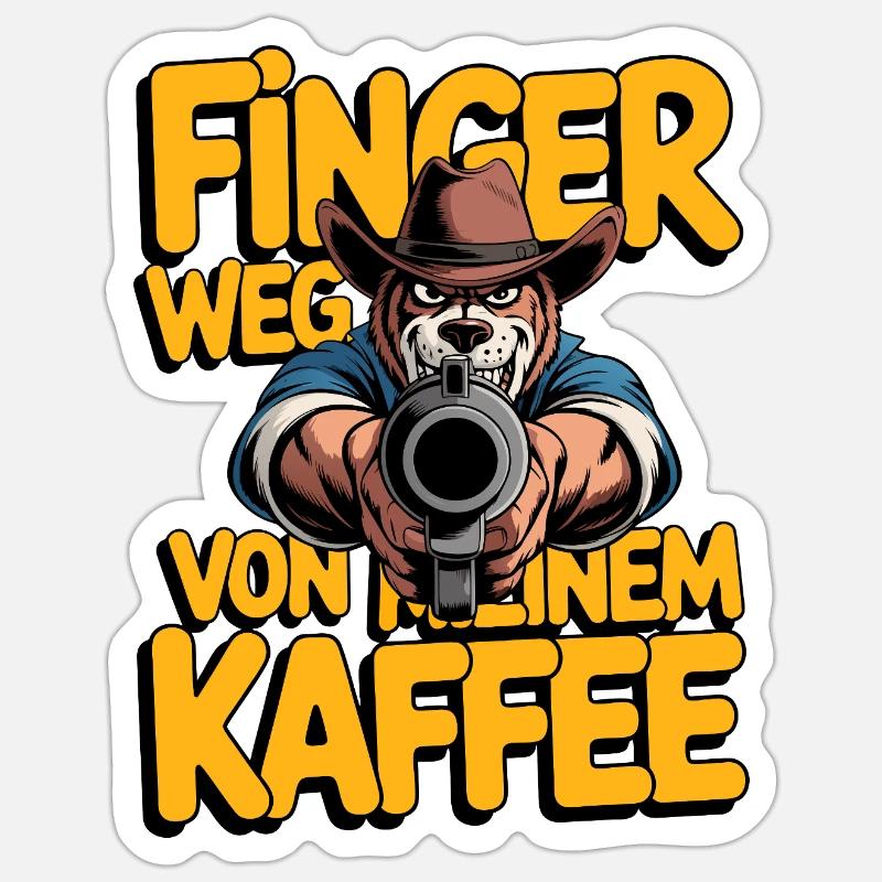 Touches pas à mon chien de café Sticker taille S (10 x 10 cm)