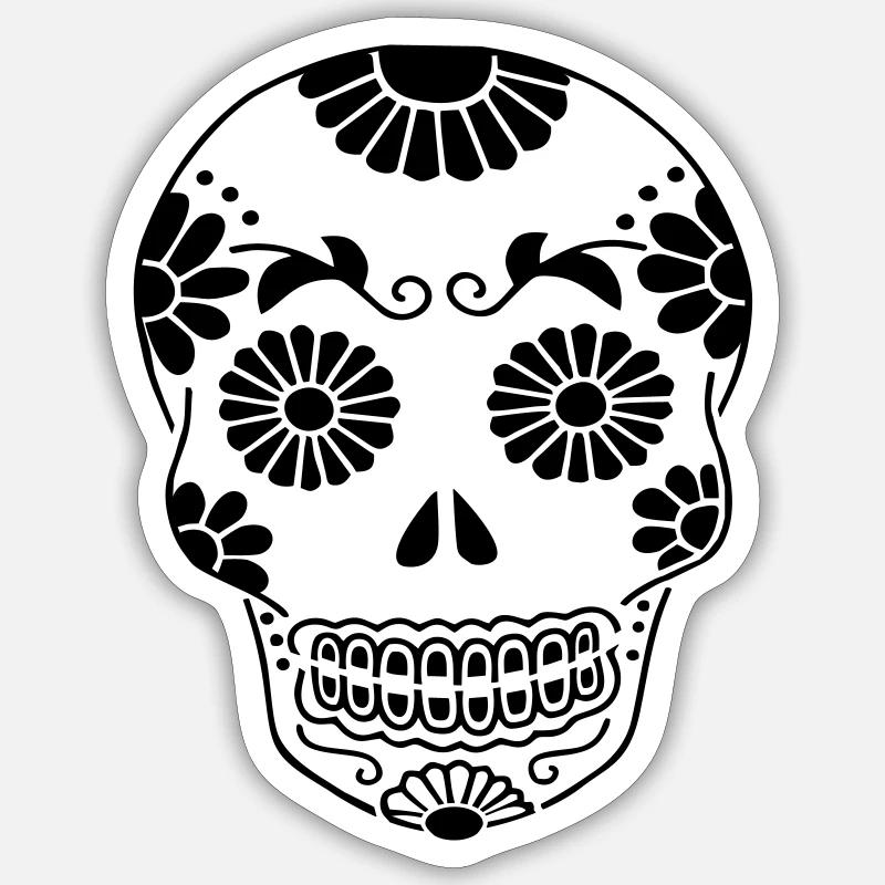 Tête de mort  - Sticker taille S (10 x 10 cm) - blanc mat