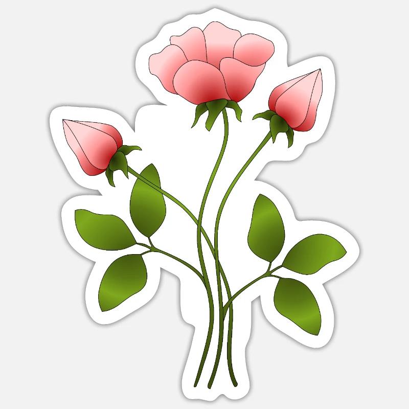 Fleur - Sticker taille S (10 x 10 cm) - blanc mat