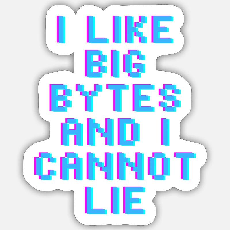 J’aime les gros octets - Sticker taille S (10 x 10 cm) - blanc mat
