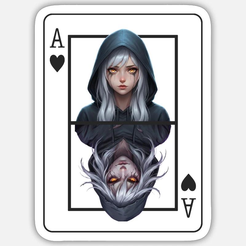 Double Shadow: Ace Portrait - Sticker size S (10 x 10 cm) - white matte