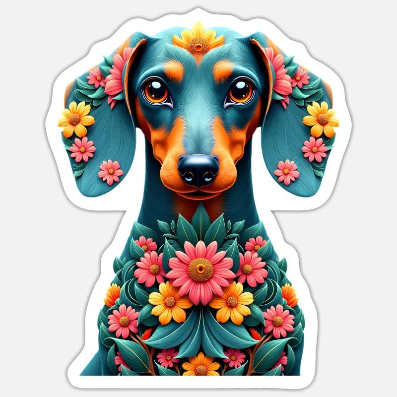 Dackel Dachshund Tekel - Sticker size S (10 x 10 cm) - white matte