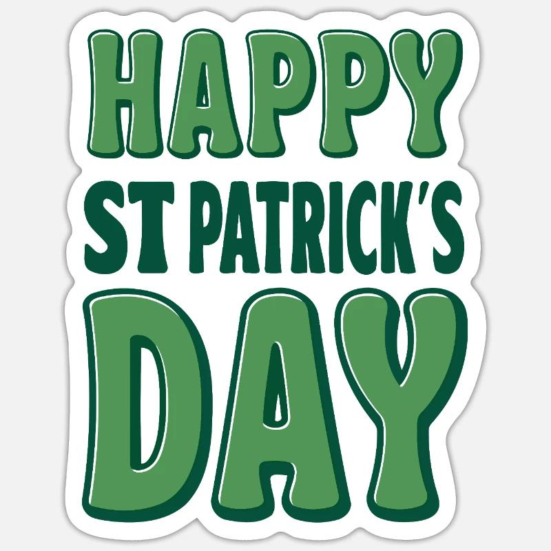 Joyeuse Saint-Patrick Verte - Sticker taille S (10 x 10 cm) - blanc mat