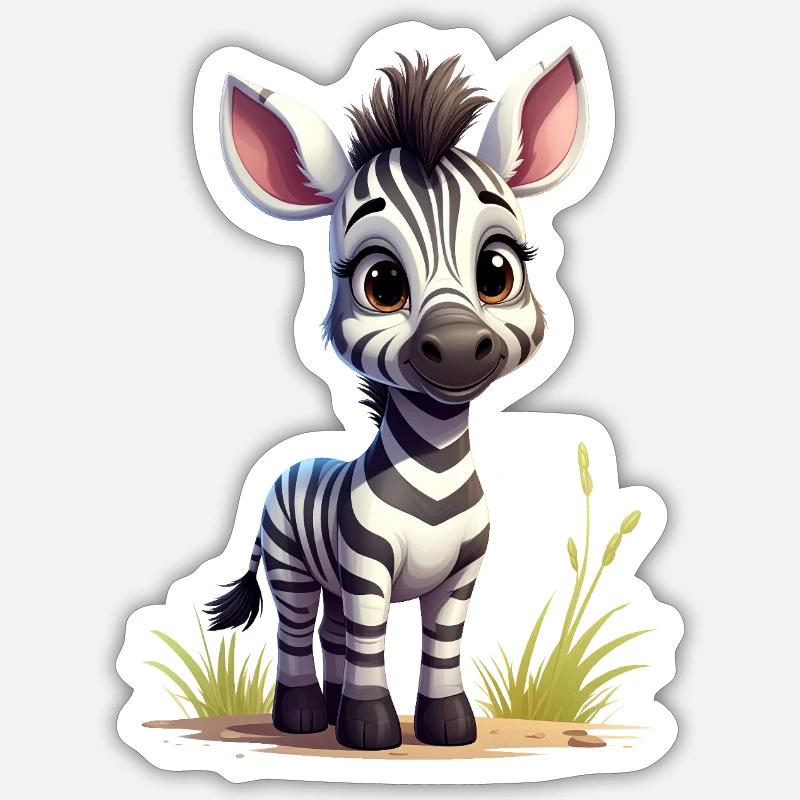 Simpatica zebra Sticker formato S (10 x 10 cm)