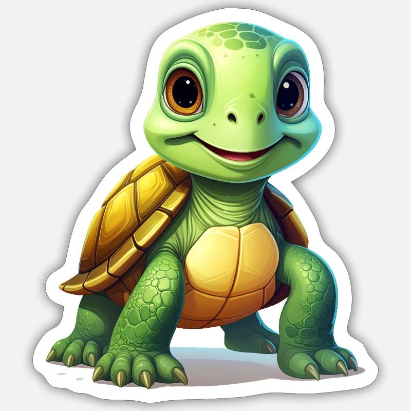Turtle - Sticker size S (10 x 10 cm) - white matte