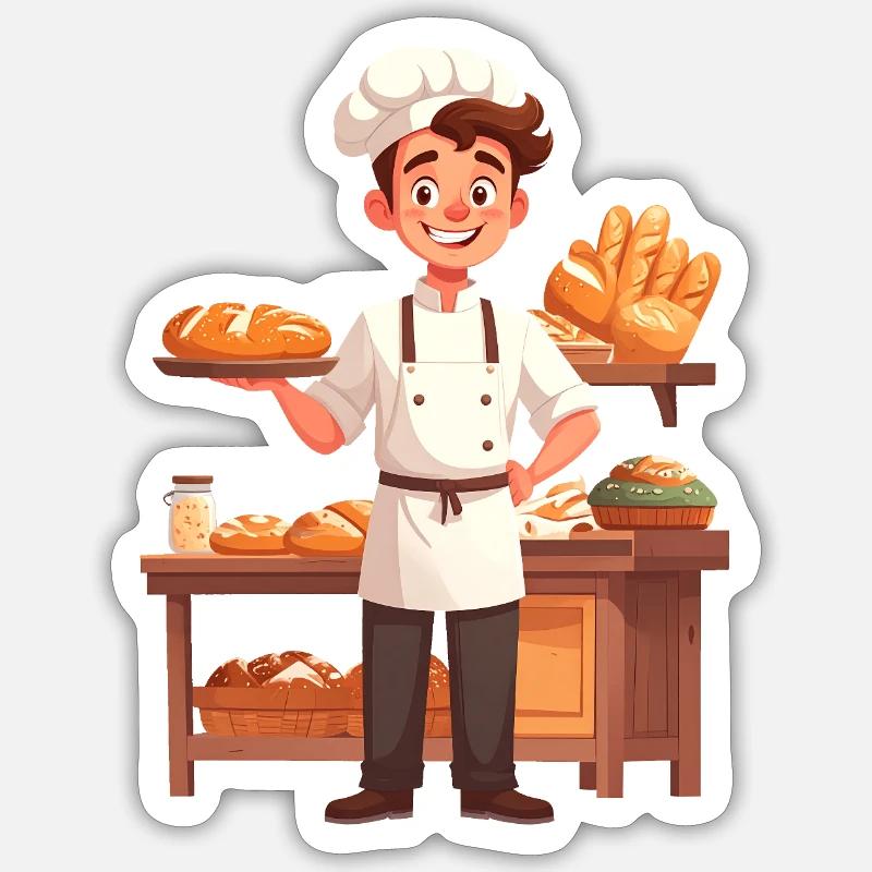 Bager - Sticker størrelse S (10 x 10 cm) - mat hvid