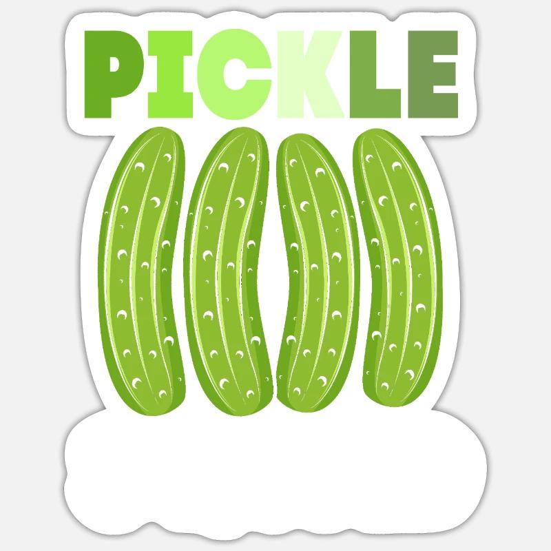 Cornichon concombre - Sticker taille S (10 x 10 cm) - blanc mat