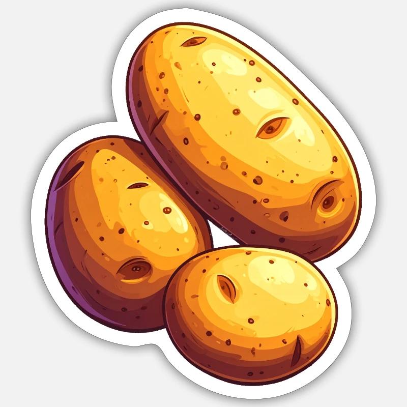 Pomme de terre - Sticker taille S (10 x 10 cm) - blanc mat