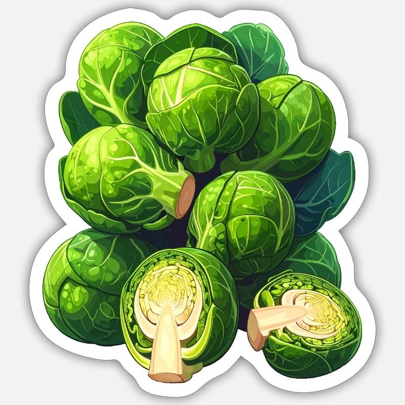 Brussels sprouts - Sticker size S (10 x 10 cm) - white matte